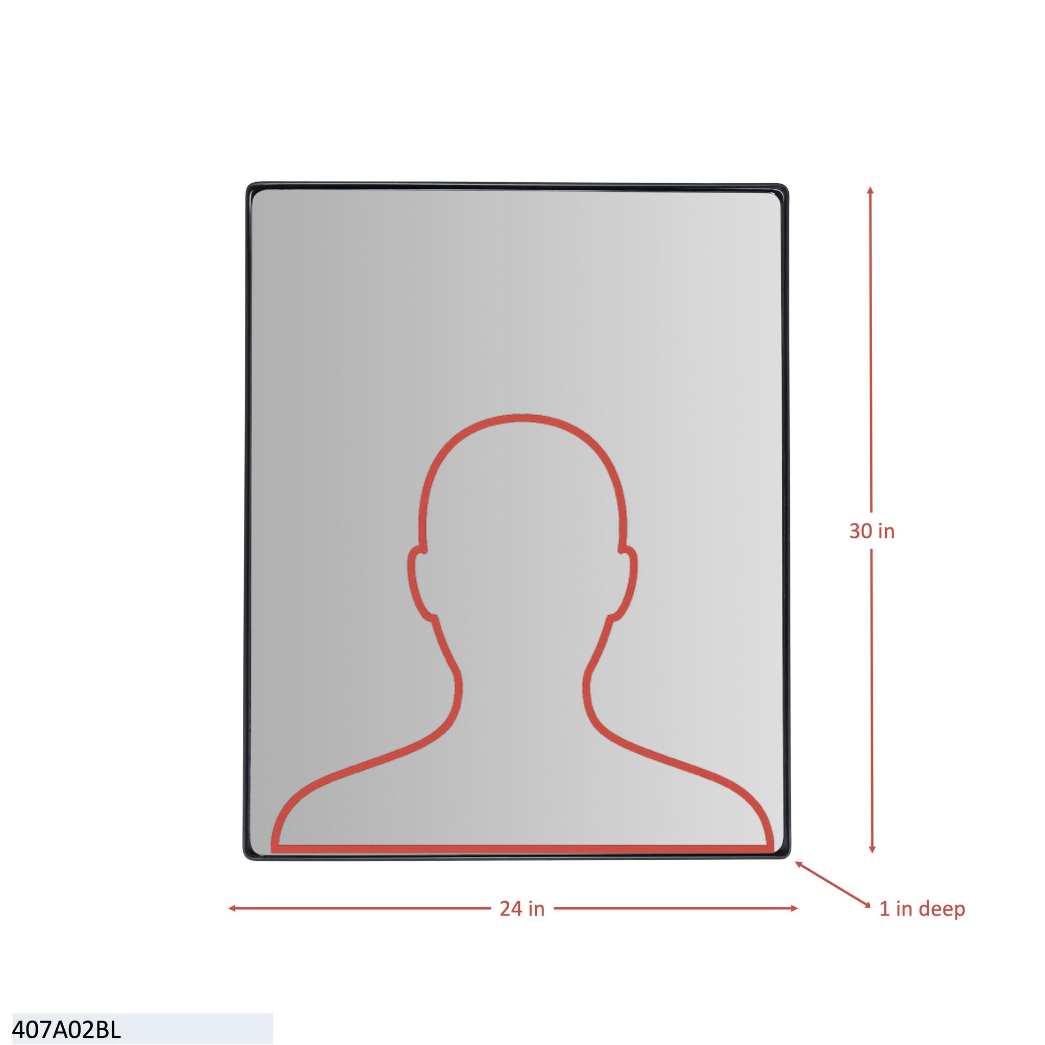 Kye 24x30 Rectangular Rounded Wall Mirror - Bronze