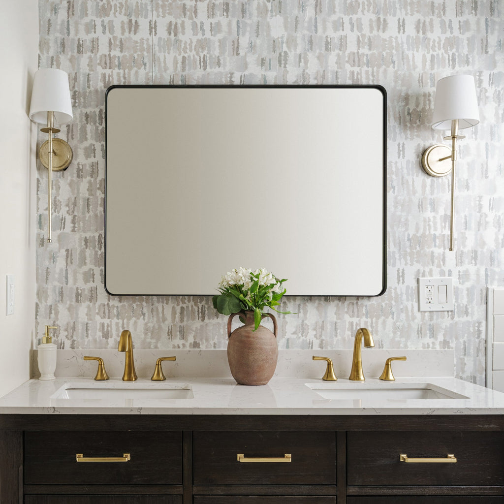 Kye 24x30 Rectangular Rounded Wall Mirror - Black