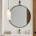 Stopwatch 40-in Round Mirror - Black