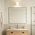 Kye 40x40 Rounded Square Wall Mirror - Black