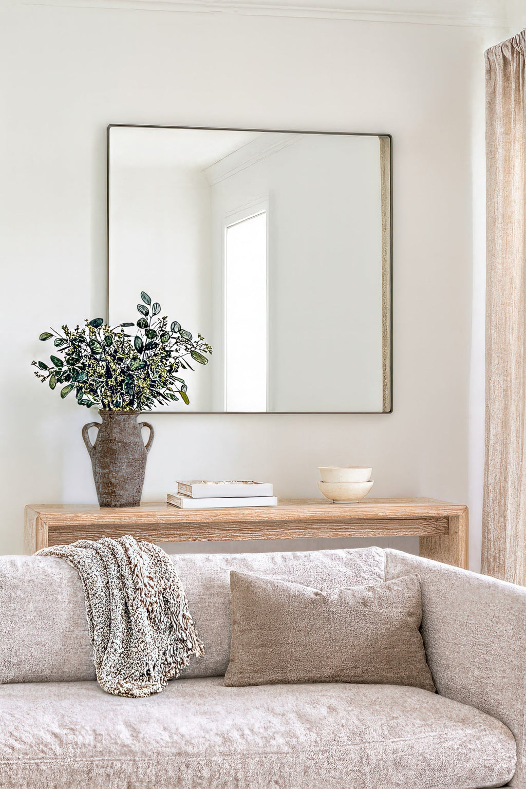 Kye 40x40 Rounded Square Wall Mirror - Bronze