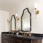 Federal Case 22x40   Wall Mirror - Matte Black/French Gold