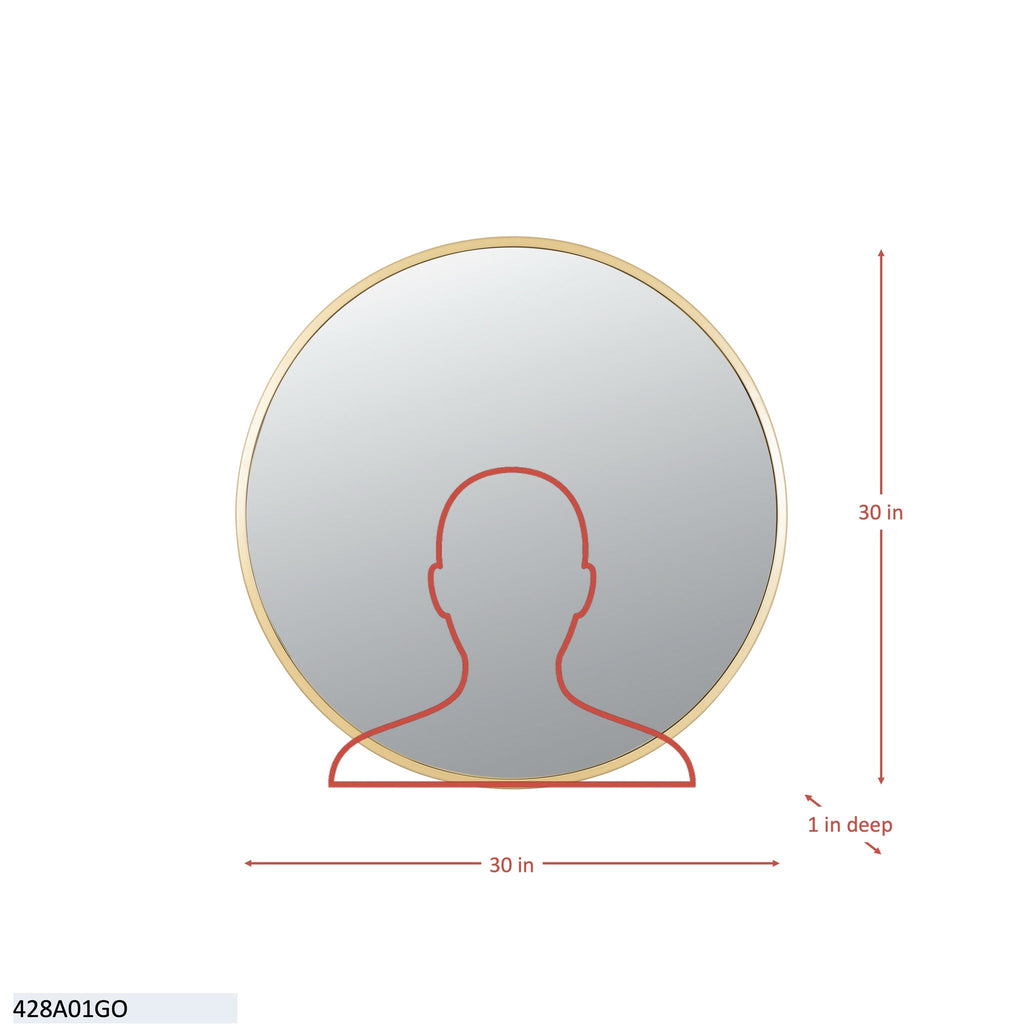 Cottage 30-in Round Mirror - Brushed Nickel