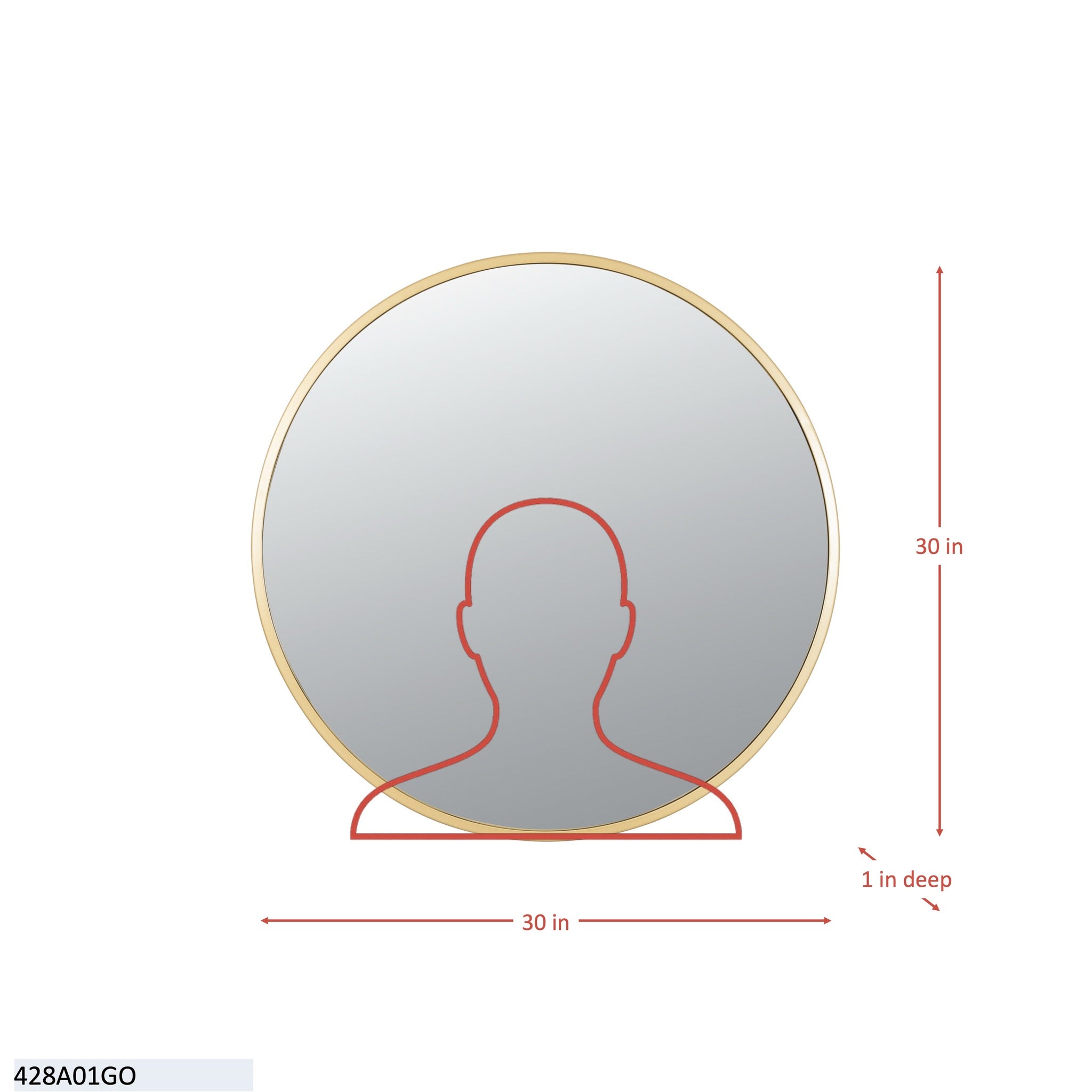 Cottage 30-in Round Mirror - Brushed Nickel