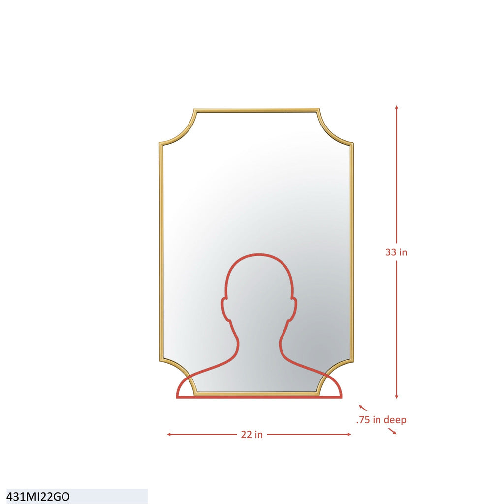 Carlton 22x33 Mirror - Gold