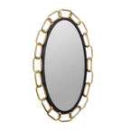 Chains of Love 24x40 Oval Wall Mirror - Matte Black/Textured Gold