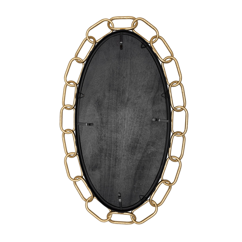 Chains of Love 24x40 Oval Wall Mirror - Matte Black/Textured Gold