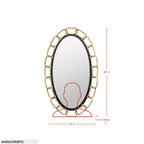 Chains of Love 24x40 Oval Wall Mirror - Matte Black/Textured Silver