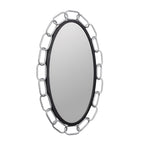 Chains of Love 24x40 Oval Wall Mirror - Matte Black/Textured Silver