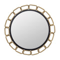 Chains of Love 30-in Round Wall Mirror - Matte Black/Textured Gold