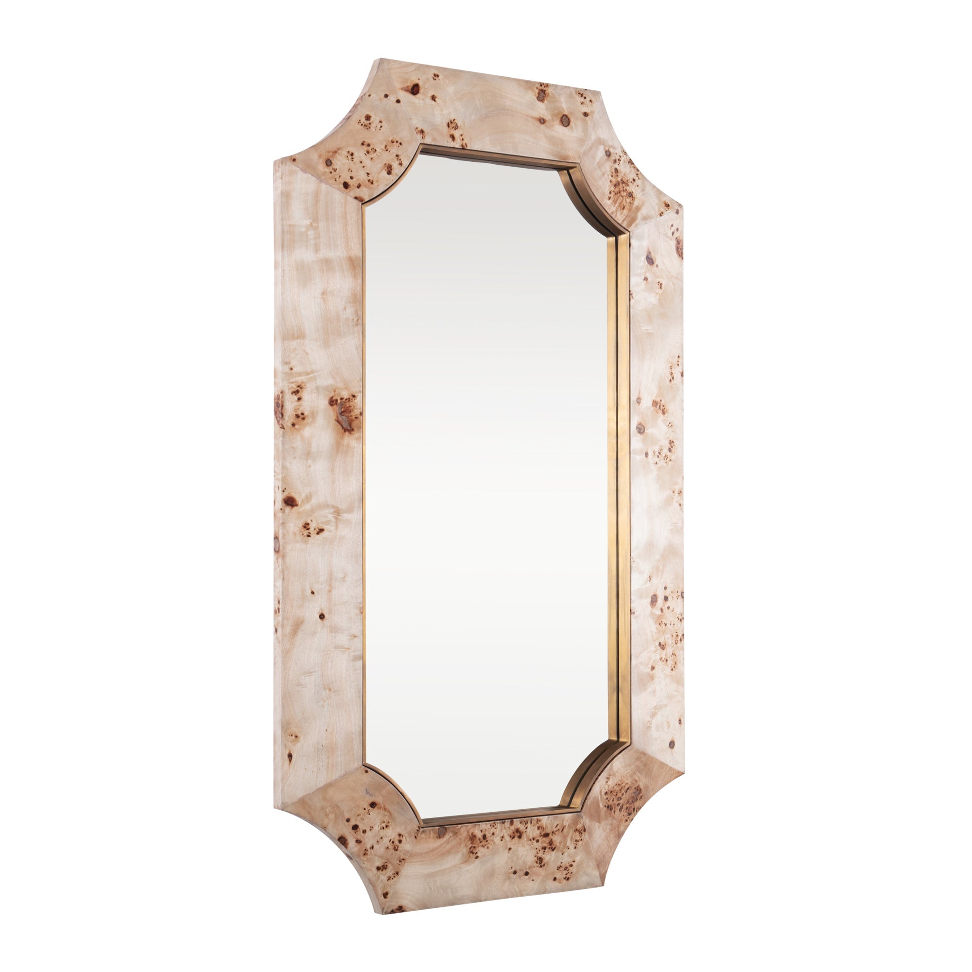 Farra 26x44 Wall Mirror - Poplar Burl/Weathered Brass