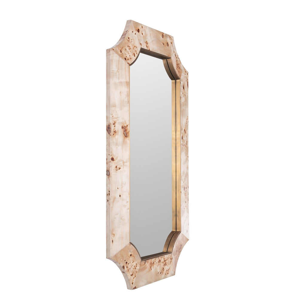 Farra 26x44 Wall Mirror - Poplar Burl/Weathered Brass