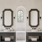 Farra 28x54 Wall Mirror - Cerused Black/Weathered Brass