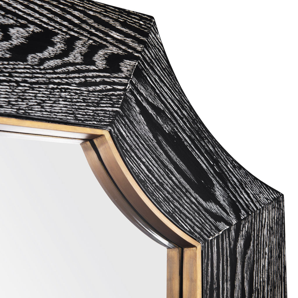 Farra 36x36 Wall Mirror - Cerused Black/Weathered Brass