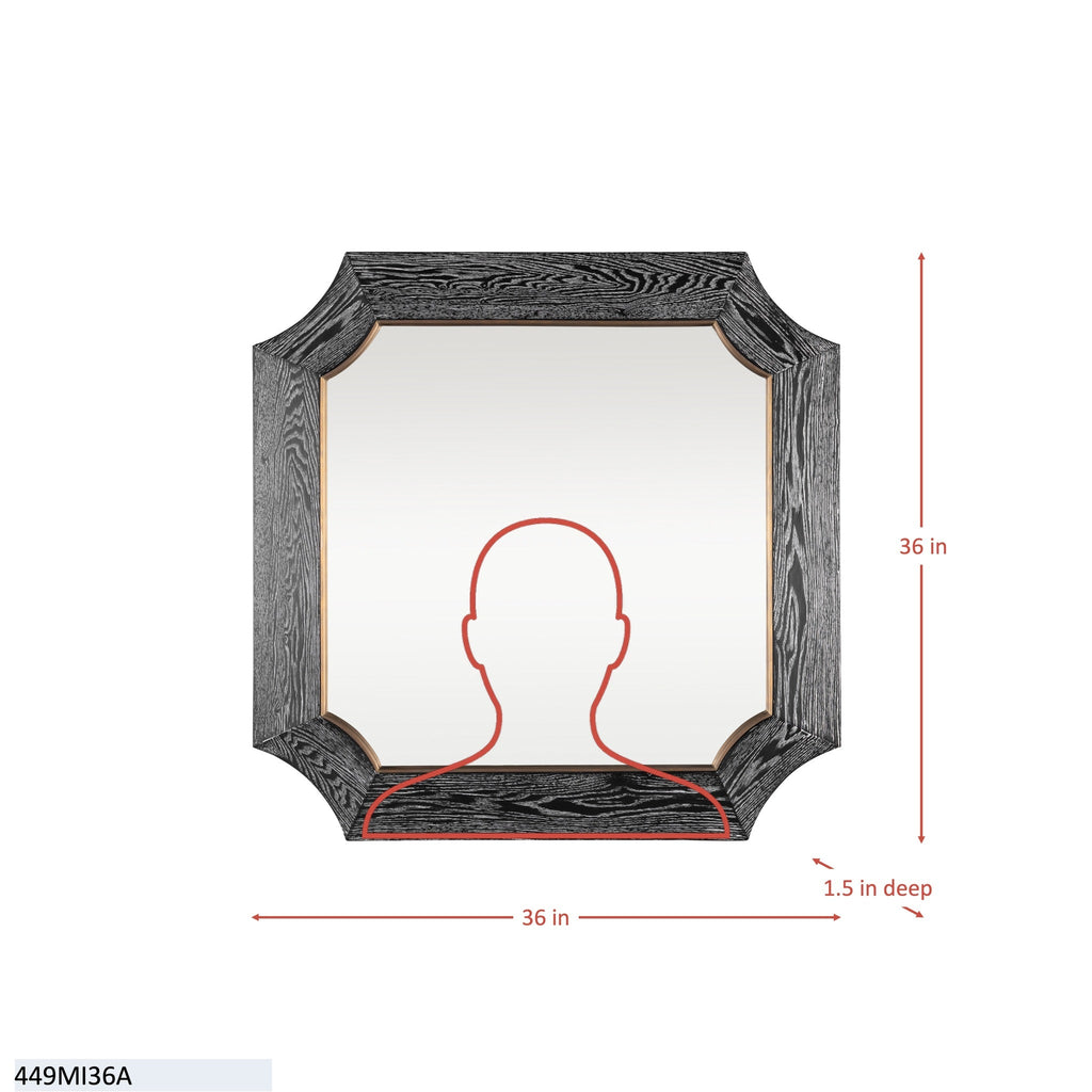 Farra 36x36 Wall Mirror - Poplar Burl/Weathered Brass
