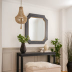 Farra 36x36 Wall Mirror - Cerused Black/Weathered Brass