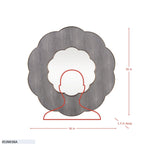Scallop 36-in Wall Mirror - Gray Shagreen/Weathered Brass