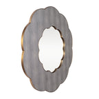 Scallop 54-in Wall Mirror - Gray Shagreen/Weathered Brass