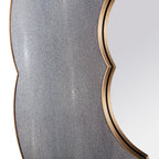 Scallop 54-in Wall Mirror - Gray Shagreen/Weathered Brass