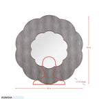 Scallop 54-in Wall Mirror - Gray Shagreen/Weathered Brass