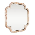 Swiss 36x36 Wall Mirror - Poplar Burl/Weathered Brass