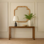 Swiss 50x50 Wall Mirror - Poplar Burl/Weathered Brass