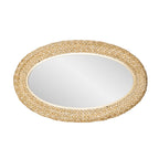 Athena 24x40 Oval Wall Mirror - French Gold/Natural Seagrass