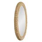 Athena 24x40 Oval Wall Mirror - French Gold/Natural Seagrass