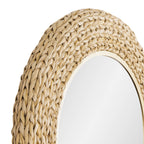 Athena 24x40 Oval Wall Mirror - French Gold/Natural Seagrass