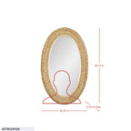 Athena 24x40 Oval Wall Mirror - Matte White/Whitewash Seagrass
