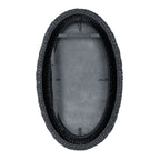 Athena 24x40 Oval Wall Mirror - Matte Black/Black Seagrass
