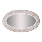 Athena 24x40 Oval Wall Mirror - Matte White/Whitewash Seagrass