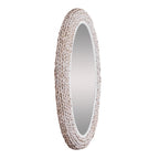 Athena 24x40 Oval Wall Mirror - Matte White/Whitewash Seagrass