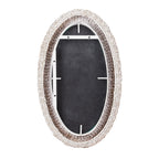 Athena 24x40 Oval Wall Mirror - Matte White/Whitewash Seagrass