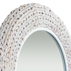 Athena 24x40 Oval Wall Mirror - Matte White/Whitewash Seagrass