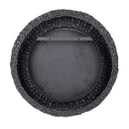 Athena 30-in Round Wall Mirror - Matte Black/Black Seagrass