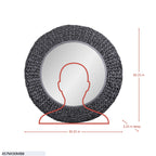 Athena 30-in Round Wall Mirror - Matte White/Whitewash Seagrass