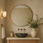 Tablet 30-in Round Wall Mirror - Black