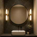 Tablet 30-in Round Wall Mirror - Black