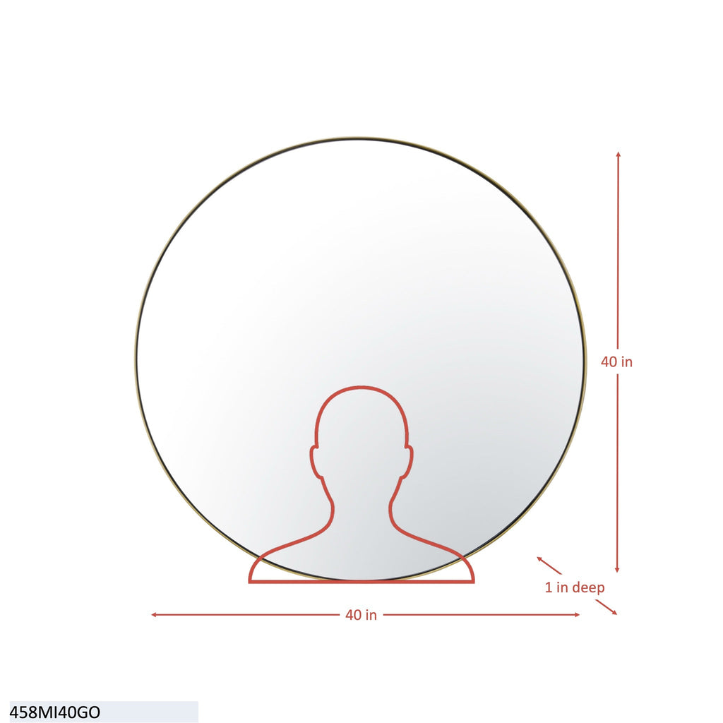 Tablet 40-in Round Wall Mirror - Gold