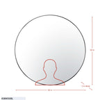 Tablet 50-in Round Wall Mirror - Black