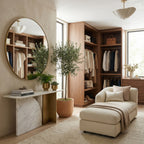Tablet 50-in Round Wall Mirror - Gold