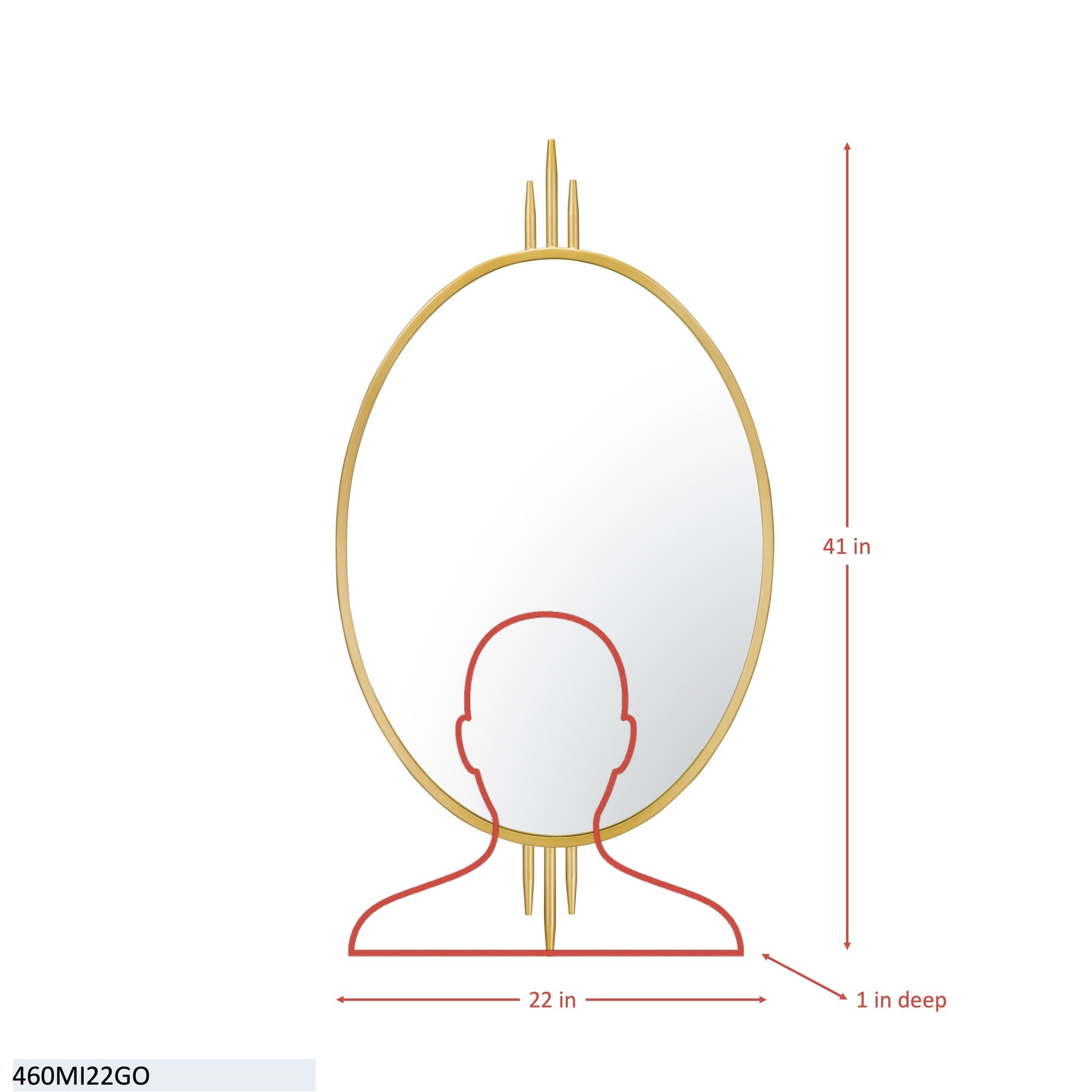 Propaganda 22x41 Oval Wall Mirror - Black