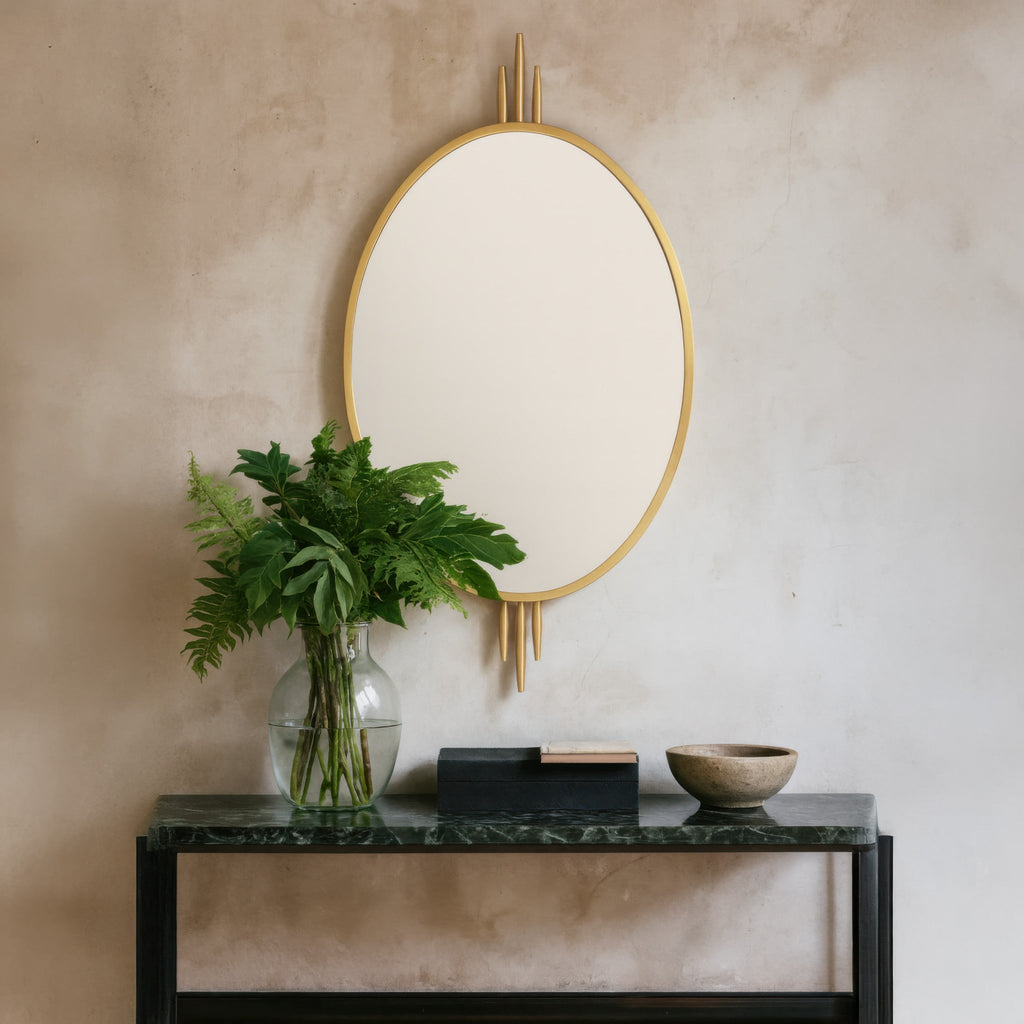 Propaganda 22x41 Oval Wall Mirror - Gold