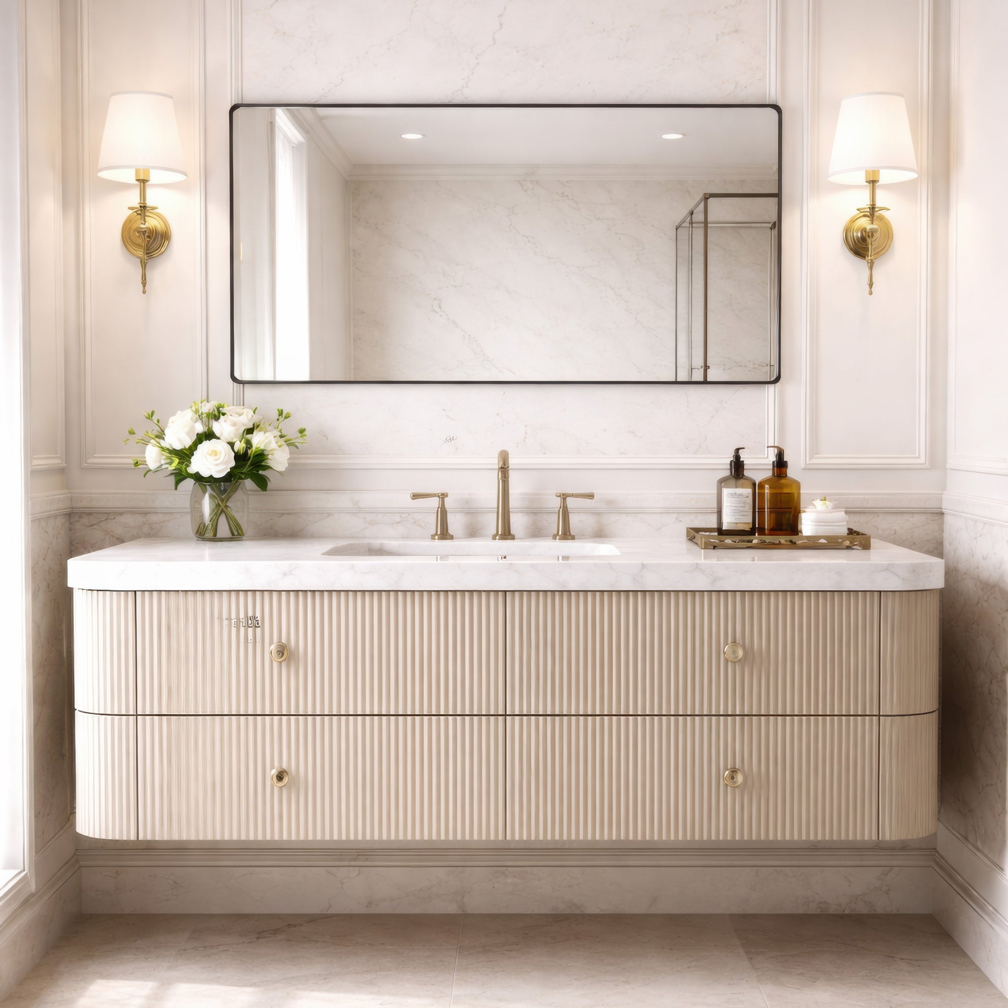 Kye 22x40 Rounded Rectangular Wall Mirror - Polished Nickel