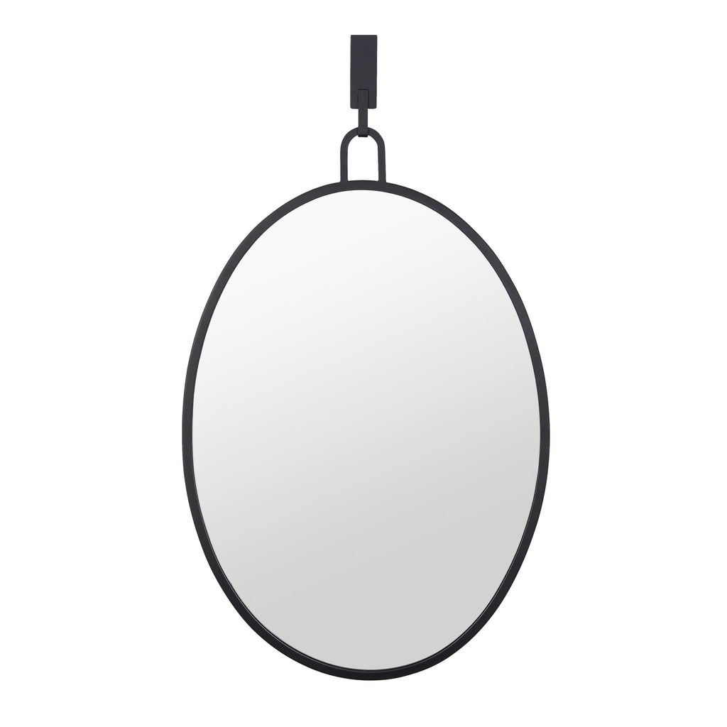 Stopwatch 22x30 Oval Powder Room Mirror - Black