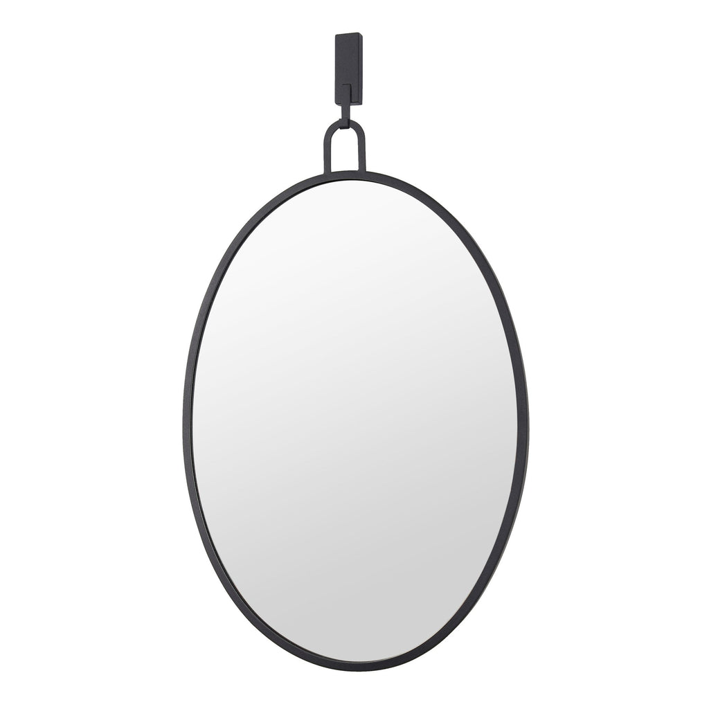 Stopwatch 22x30 Oval Powder Room Mirror - Black