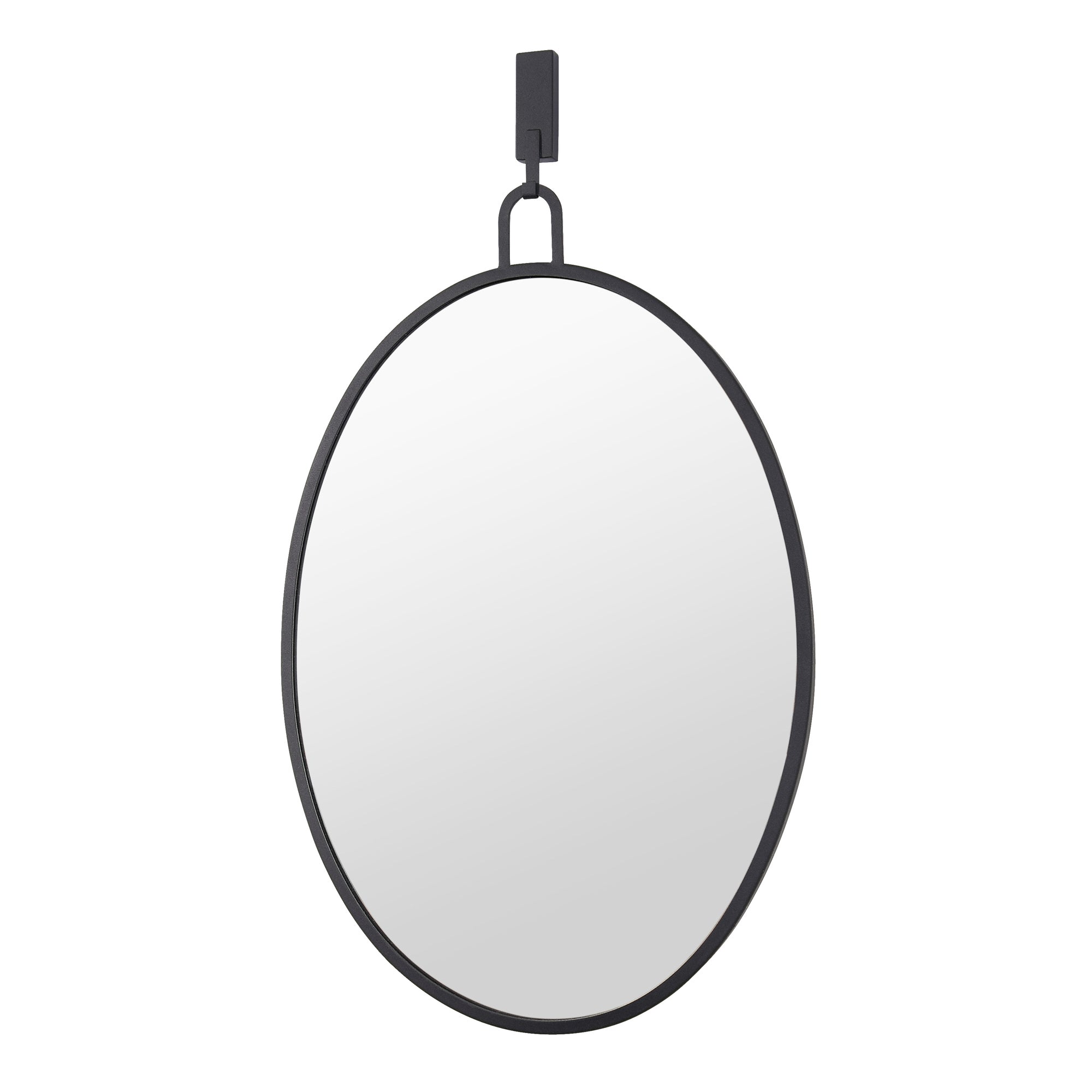 Stopwatch 22x30 Oval Powder Room Mirror - Black
