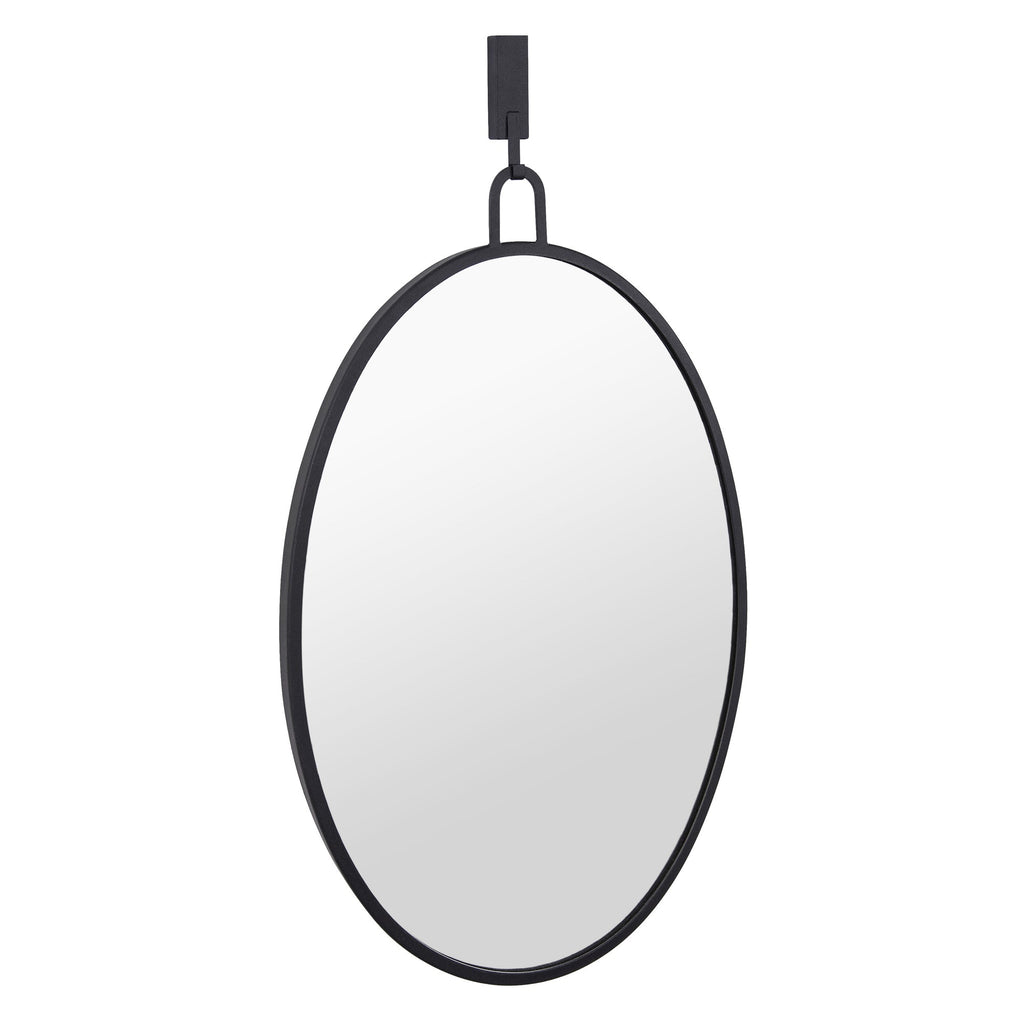 Stopwatch 22x30 Oval Powder Room Mirror - Black