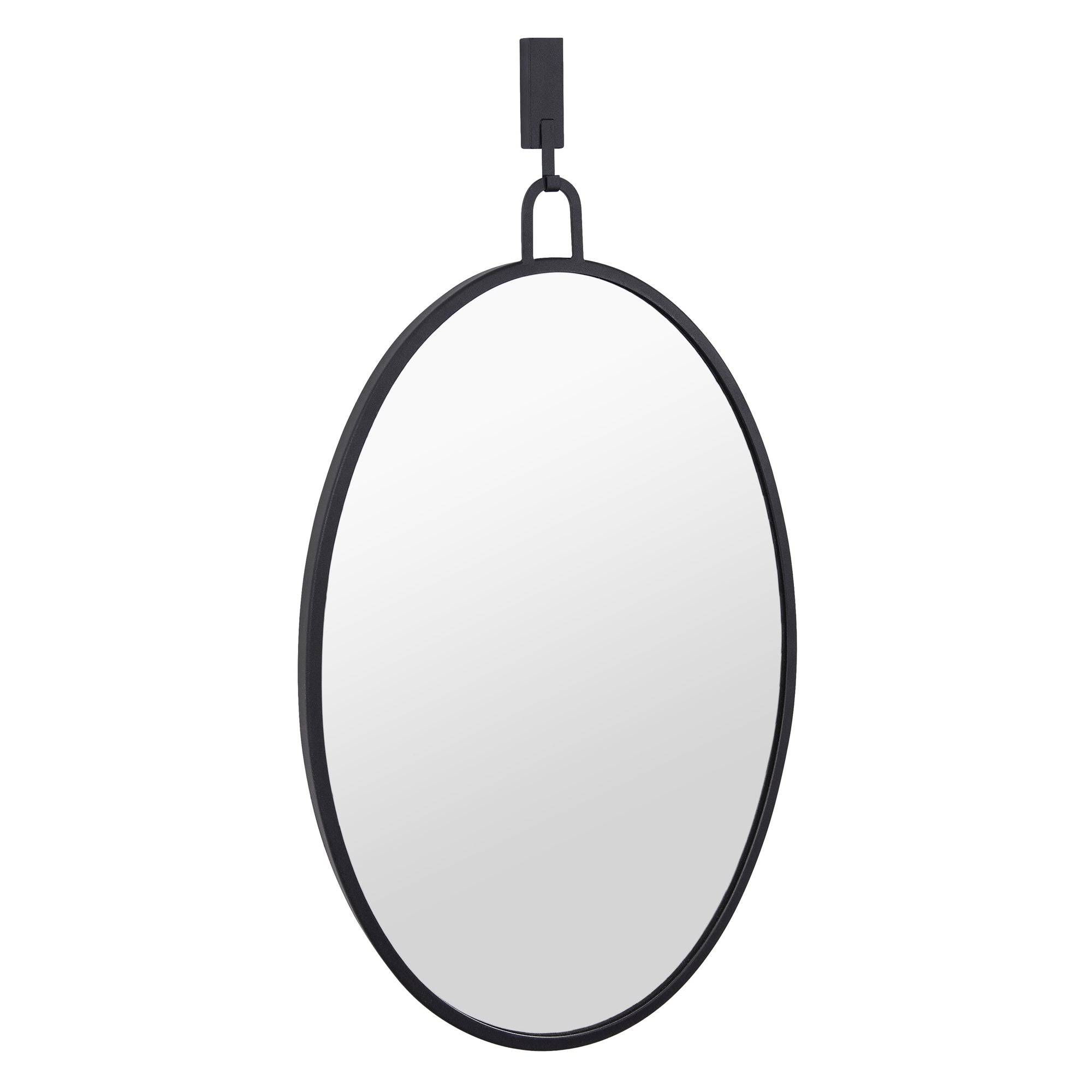 Stopwatch 22x30 Oval Powder Room Mirror - Black